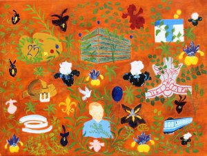 25 års jubileum - Roslagsmålarna i Täby. Oljemålning på linneduk.