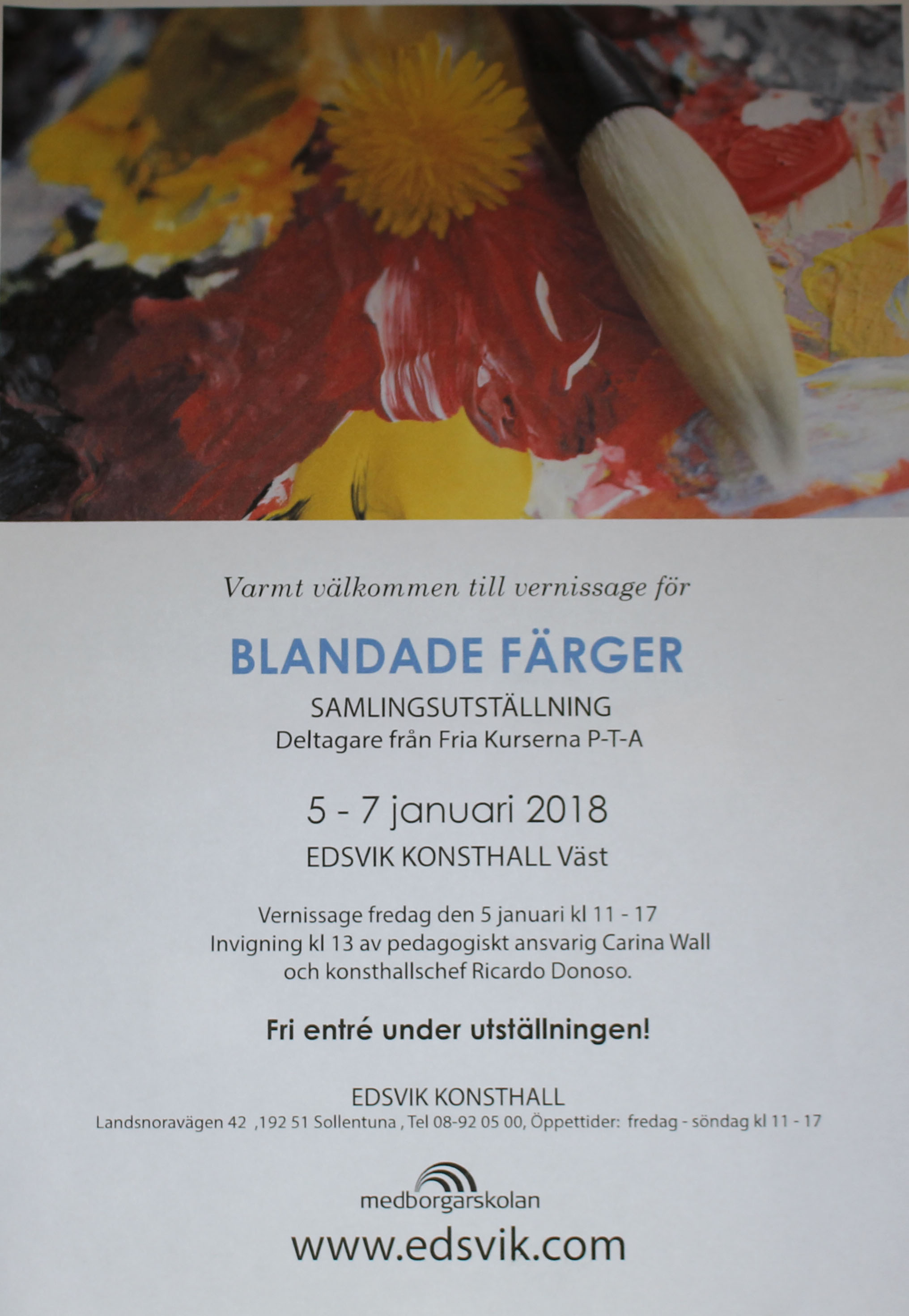 Inbjudan Blandade Färger 2018_01_05